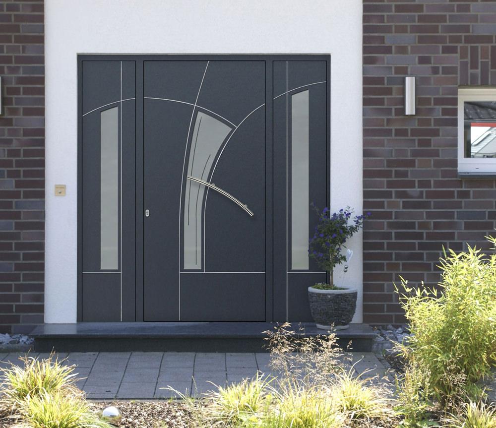 Aluminium-Haustür mit Seitenteilen Modell Frieda - Haustüren für München und Rosenheim - pmt Kolbermoor